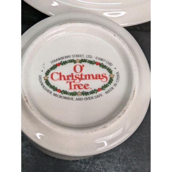 O'Christmas Tree Ten Strawberry Street Ltd Flat Cup and Saucer Set Lot of 2 - Picture 9 of 9